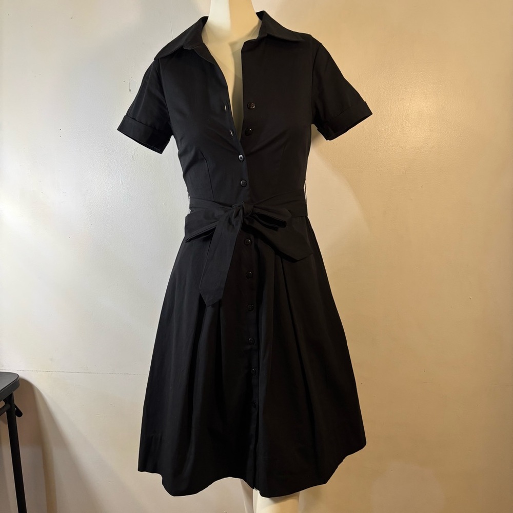 Frances Valentine Black Midi Shirt Dress